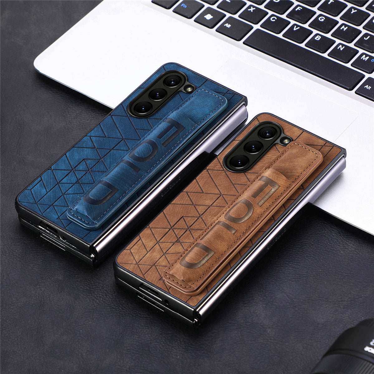 [With Pen Slot] Samsung Galaxy Z Fold4 (SM-F936) Foldable Vegan Leather Shockproof Case - i-Station Mobile Phone & Electronic Device Repair and Accessories