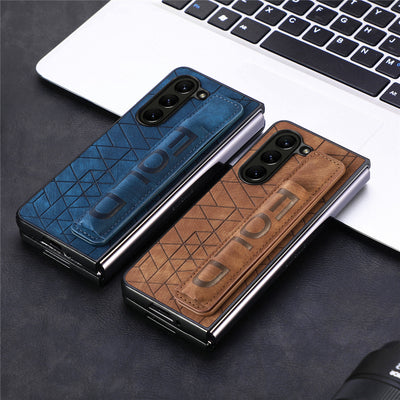 [With Pen Slot] Samsung Galaxy Z Fold4 (SM-F936) Foldable Vegan Leather Shockproof Case - i-Station Mobile Phone & Electronic Device Repair and Accessories