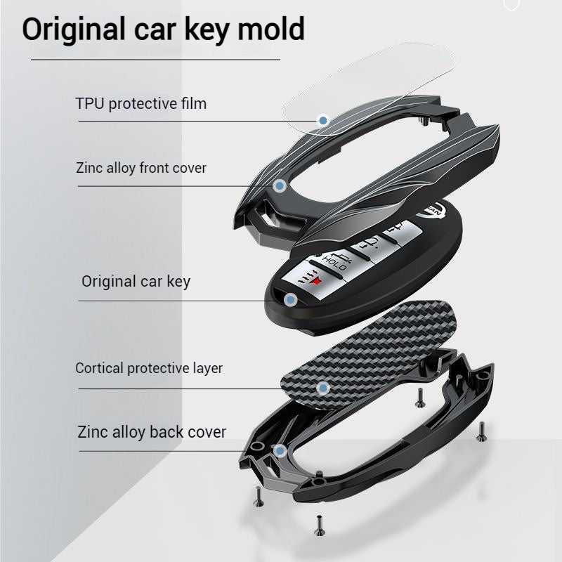 Load image into Gallery viewer, Nissan Mecha Style Zinc Alloy Car Key Fob Case Cover For Pathfinder, X-Trai, Teana, Qashqai, Tiida, Sylphy, Murano, Lannia
