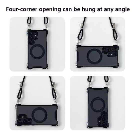 [Four-corner Cutouts] Samsung Galaxy A56 - 360° Rotatable Stand TPU Phone Case With Lanyard