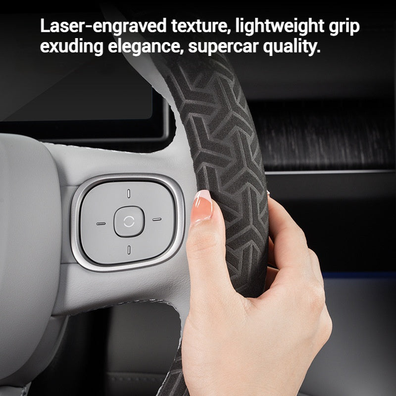 Load image into Gallery viewer, Universal Microfiber Suede Steering Wheel Cover – All-Season, Durable, Soft &amp; Comfortable Grip - i-Station Mobile Phone &amp; Electronic Device Repair and Accessories
