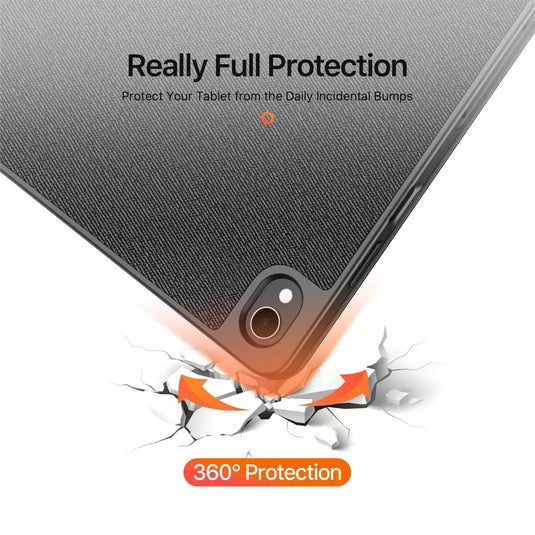 [With Pen Slot] Samsung Galaxy Tab S12 Plus (2026) 12.4" Premium PU Fabric Texture Shockproof Case
