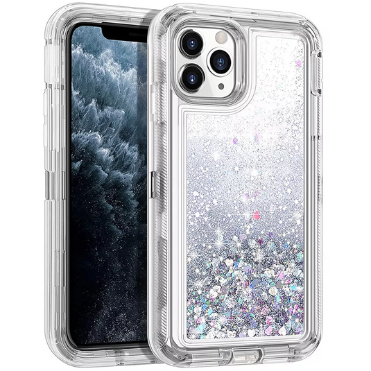 Apple iPhone 11/Pro/Max Glitter Clear Transparent Liquid Sand Watering Case