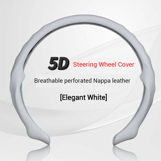 [38 CM] Universal 5D Car Steering Wheel Covers for All Seasons, Sporty Non-Slip Napa Leather with Perforated Breathable Design - i-Station Mobile Phone & Electronic Device Repair and Accessories
