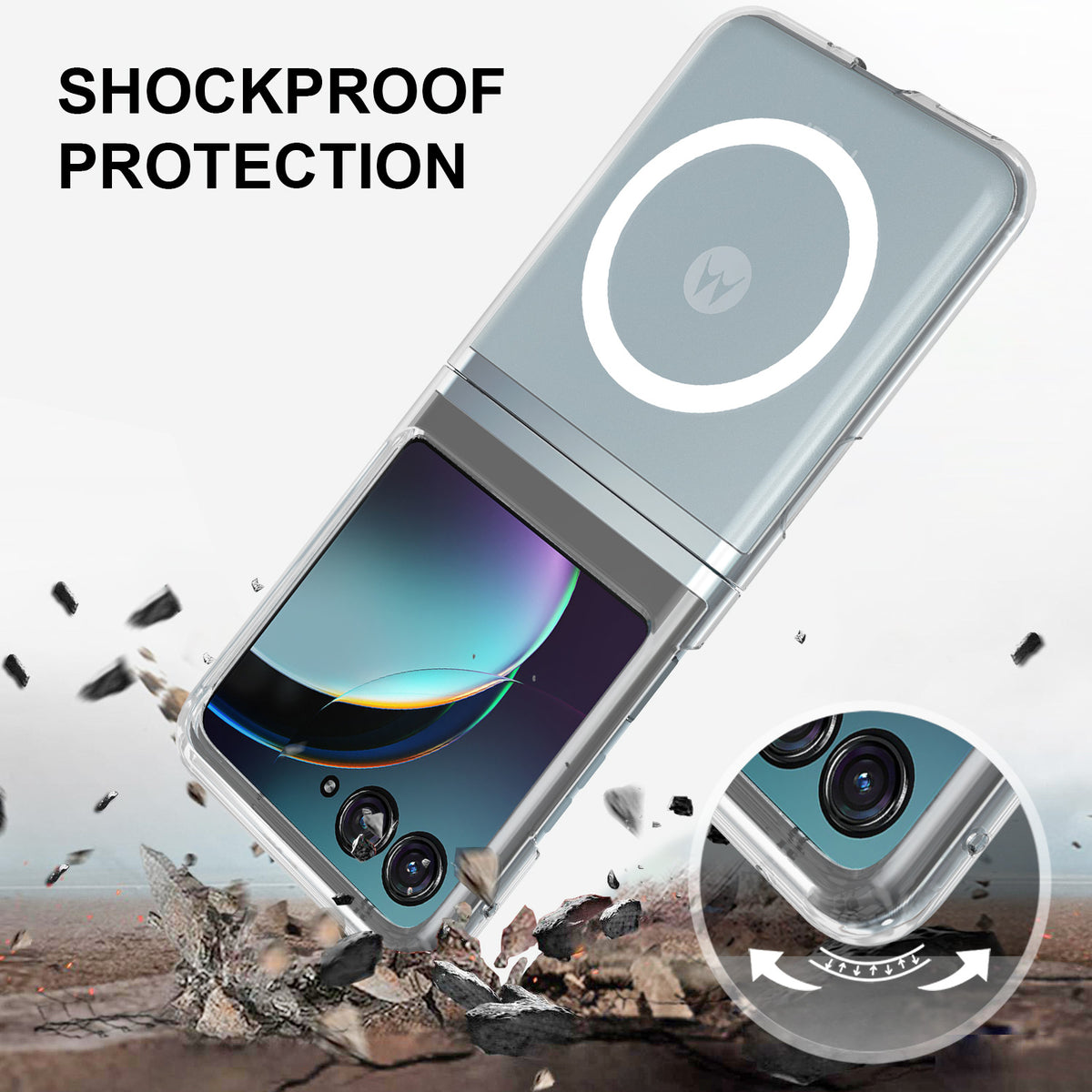 [Magnetic Compatible] Motorola Moto Razr 60/Ultra Acrylic Transparent All-wrap Shockproof Case - i-Station Mobile Phone & Electronic Device Repair and Accessories