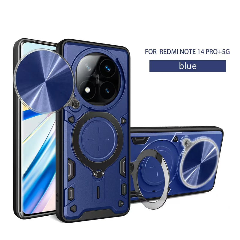 Load image into Gallery viewer, [With Slide Lens Cover][Built-in Stand] Xiaomi Redmi Note 14 Pro+ 5G TPU Shockproof Stand Series Case
