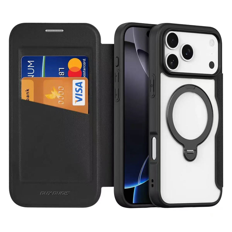 Load image into Gallery viewer, [With Card Slot][Magsafe Compatible] Apple iPhone 17 Pro / 18 Pro - Multi Function Card Slot Leather Wallet Series Flip Case
