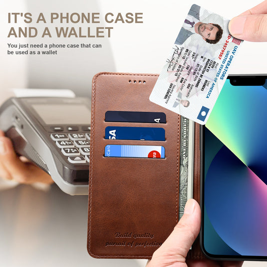 [With Card Slot] Apple iPhone X/XS/XR/XS Max Leather Flip Shockproof Wallet Series Case