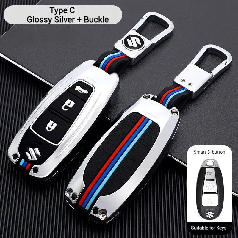 Load image into Gallery viewer, Suzuki Metal Shell &amp; Soft Silicone Full Protection Car Key Fob Case Cover For Swift, Vitara, S-Cross, SX4
