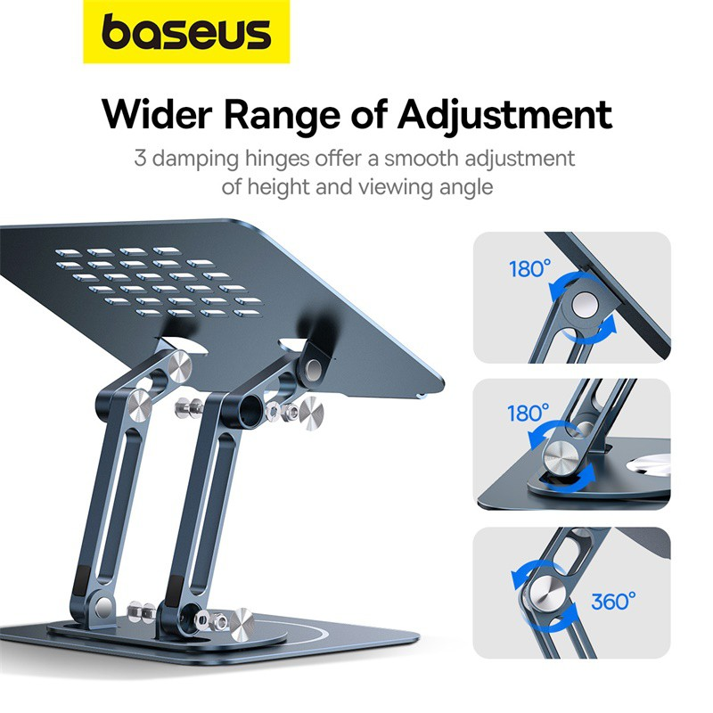 Load image into Gallery viewer, Baseus UltraStable Pro Series Rotatable and Foldable Laptop Stand (Three-Fold Version) Space Grey
