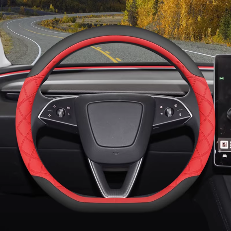 Load image into Gallery viewer, Tesla Ultra-Thin Soft Comfort &amp; Anti-Slip Steering Wheel Cover For Model Y, Model 3
