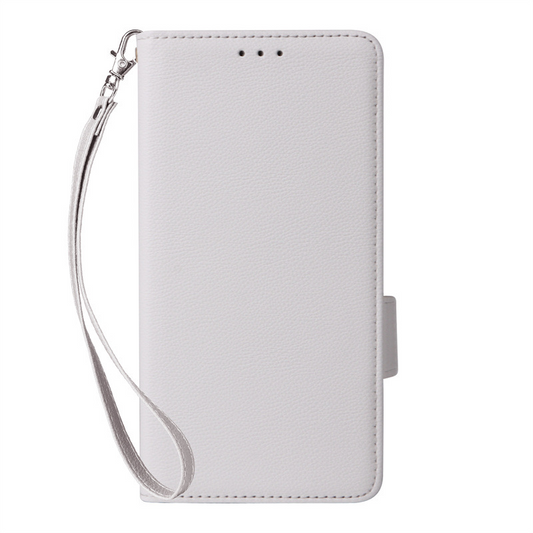 [With Card Slot] OPPO A5 Pro 5G - Premium Lychee-Grain Flip Leather Case With Detachable Wrist Strap - i-Station Mobile Phone & Electronic Device Repair and Accessories