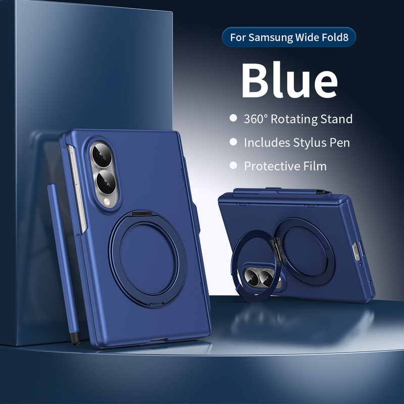 Load image into Gallery viewer, [With Front Screen Protector &amp; Stylus Holder] Samsung Galaxy Z Fold 8 (SM-F971) - 360° Rotating Matte Hard Shell Case with Stand

