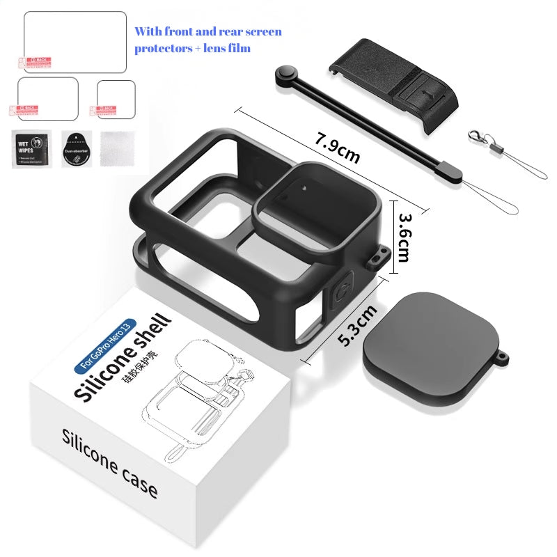 Load image into Gallery viewer, GoPro Hero13 Hero 13 Silicone Protective Case with Battery Cover, Lens Cap, Wrist Strap &amp; Full Screen + Lens Film Set - i-Station Mobile Phone &amp; Electronic Device Repair and Accessories
