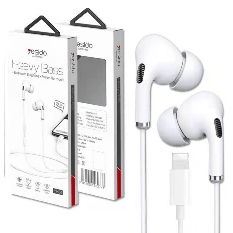 Load image into Gallery viewer, [YH34 &amp; YH37][Lightning Port] Heavy Bass Yesido Wired Earphone Headset Headphone With Mic For Apple iPhone / iPad
