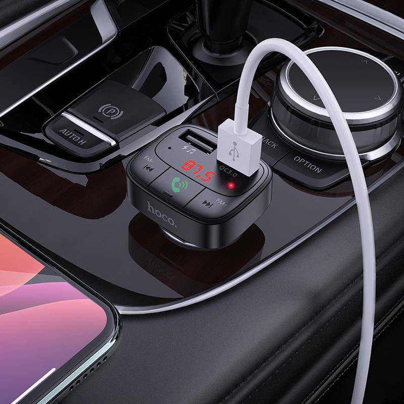 Load image into Gallery viewer, [E59] HOCO Dual USB Port QC 3.0 18W Car Charging Adapter With FM Transmitter - Polar Tech Australia
