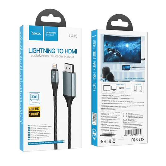 [UA15] HOCO Lightning to HDMI-compatible 1080p Cable HDTV TV Digital Smart Converter Cable