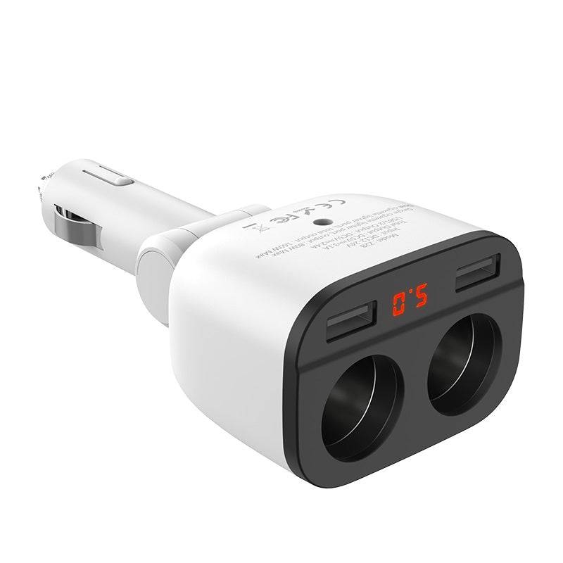 Load image into Gallery viewer, [Z28] HOCO Universal Car Charger Extension Dual Port 2 x USB Port With Digital Display
