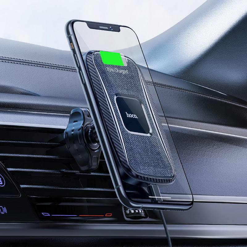 Load image into Gallery viewer, [CA75] HOCO Universal QI 15W Wireless Charging Magnet Aircon Flow Dashboard Phone Holder - Polar Tech Australia
