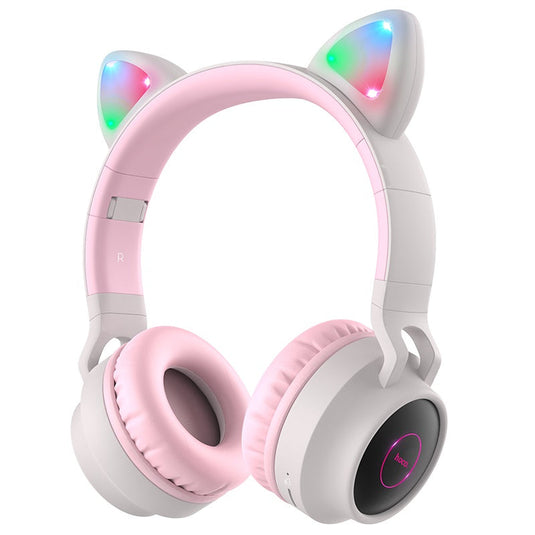 [W27] HOCO Wireless RBG Light Effect Cat Ear Cute Style Girl Gaming Earphone Earpod Headphone - Polar Tech Australia