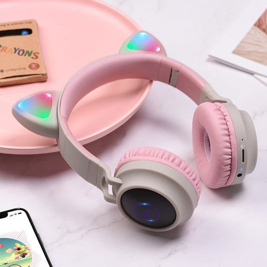 [W27] HOCO Wireless RBG Light Effect Cat Ear Cute Style Girl Gaming Earphone Earpod Headphone - Polar Tech Australia