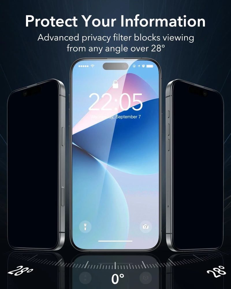 Load image into Gallery viewer, [9D Full Covered ][Privacy] iPhone 15 &amp; iPhone 16 - 9H Hardness Tempered Glass Screen Protector
