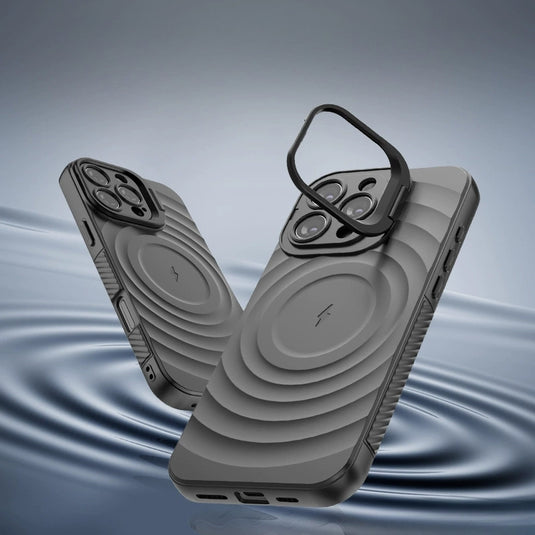 iPhone 16/Plus/Pro/Pro Max MagSafe TPU Case with Camera Stand, Shockproof & Anti-Fingerprint Design