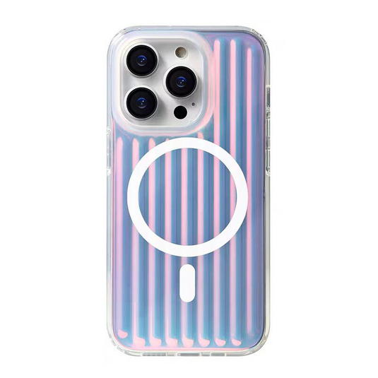 [MagSafe Compatible] Apple iPhone 14/Pro/Pro Max Colorful Striped Magnetic Shockproof Essentials Series Case