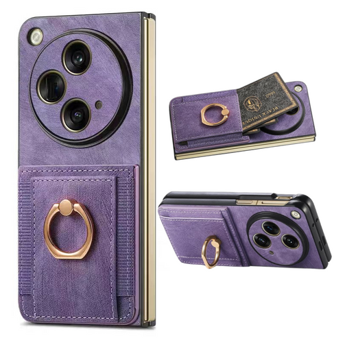 [Built-in Ring Bracket][With Card Solt] OPPO Find N3/Flip Full-coverage Leather Shockproof Wallet Series Case