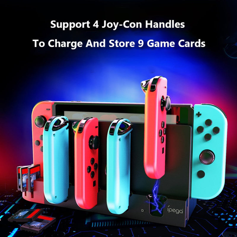 Load image into Gallery viewer, Nintendo Switch Joy-Con Console Holder Charging Stand Base with LED Indicator &amp; Card Slot - Polar Tech Australia
