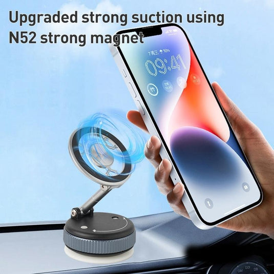 [PT-101] Vacuum Suction Magnetic Car Holder 360° Rotation for Car Dashboard & Wind Screen Strong Magnet - Polar Tech Australia