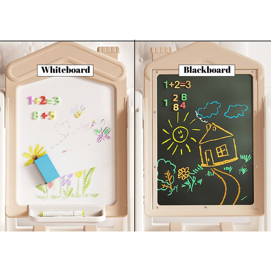 Kids Multifunction Magnetic Learning Easel with Chair – Drawing, Building Blocks & Educational Activity Board - i-Station Mobile Phone & Electronic Device Repair and Accessories