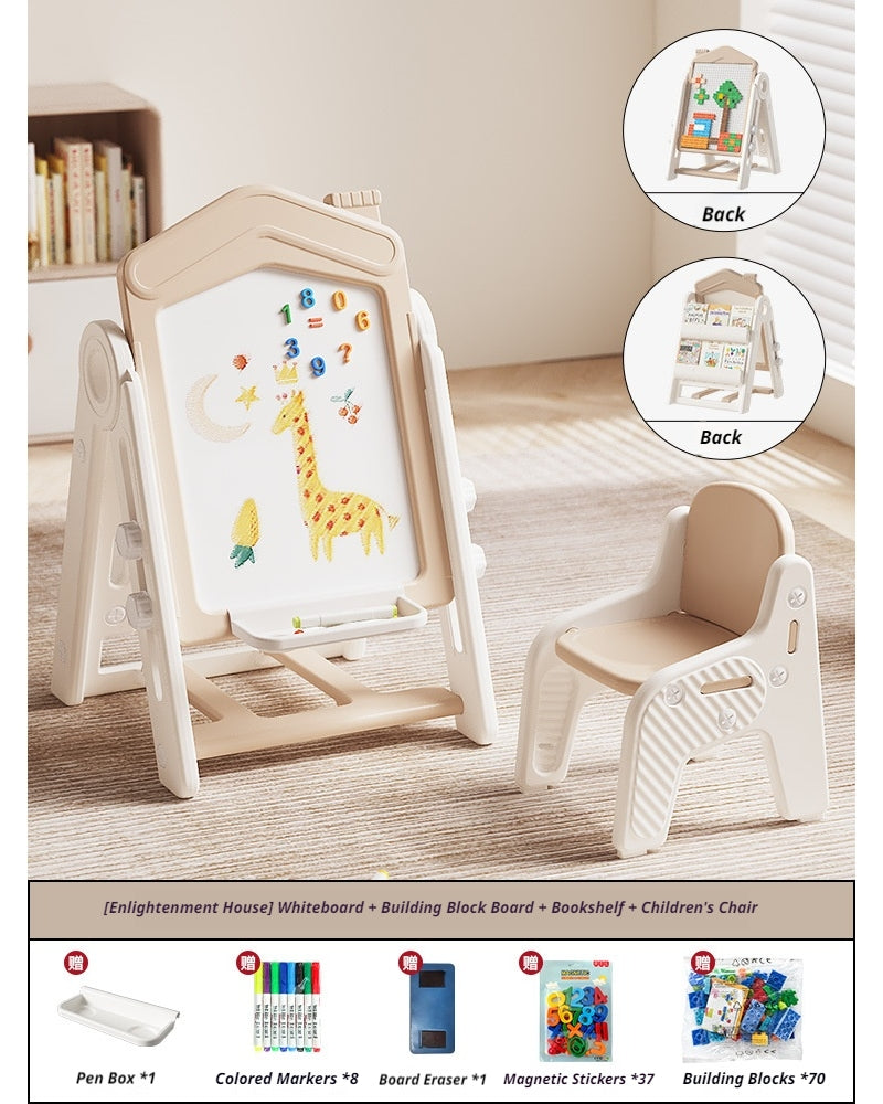 Load image into Gallery viewer, Kids Multifunction Magnetic Learning Easel with Chair – Drawing, Building Blocks &amp; Educational Activity Board - i-Station Mobile Phone &amp; Electronic Device Repair and Accessories
