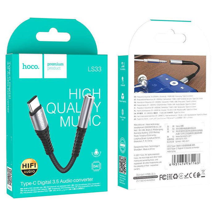 [LS33] HOCO Type-C to 3.5mm Headphone Adapter Converter