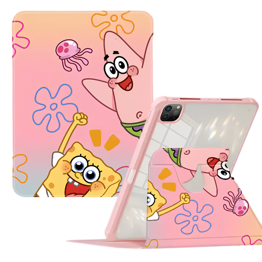 [Built-in Pen Slot] Apple iPad Mini 6/7 8.3'' 6/7th Gen (2021/2024) SpongeBob Smart 360° Degree Rotate Stand Shockproof Flip Cover Case - i-Station Mobile Phone & Electronic Device Repair and Accessories