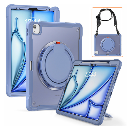 Apple iPad Air 13-inch M2/M3/M4 (2024/2025/2026) 360 Degree Rotating Stand Transparent Shockproof Protective Case - i-Station Mobile Phone & Electronic Device Repair and Accessories
