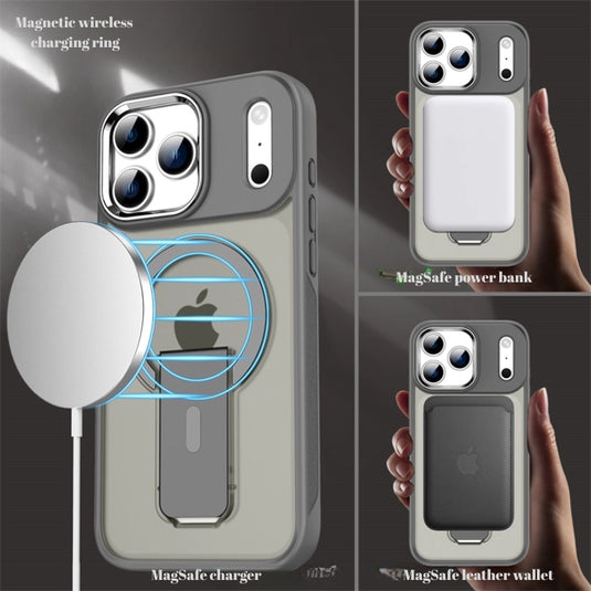 iPhone 17/Pro/Pro Max Matte MagSafe Magnetic Shockproof Heavy Duty Case with kickstand