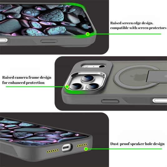 iPhone 17/Pro/Pro Max Matte MagSafe Magnetic Shockproof Heavy Duty Case with kickstand