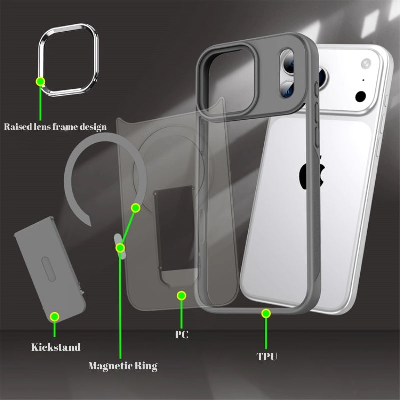 Load image into Gallery viewer, iPhone 17/Pro/Pro Max Matte MagSafe Magnetic Shockproof Heavy Duty Case with kickstand
