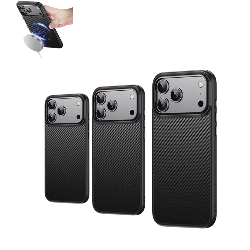 iPhone 17/Air/Pro/Pro Max Kevlar Carbon Fiber Texture Shockproof Heavy Duty Case with Hidden MagSafe Magnetic - i-Station Mobile Phone & Electronic Device Repair and Accessories