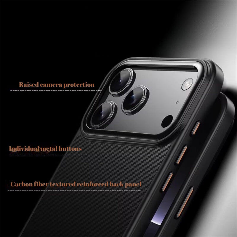 Load image into Gallery viewer, iPhone 17/Air/Pro/Pro Max Kevlar Carbon Fiber Texture Shockproof Heavy Duty Case with Hidden MagSafe Magnetic
