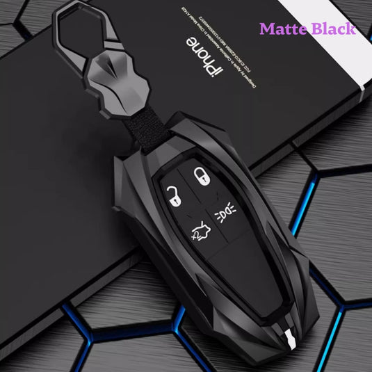 Shockproof Zinc Alloy & Silicone Key Fob Case with Lock Buckle for Maserati Levante, MC20, Ghibli, Quattroporte 2014-2022 – Premium Protection Cover