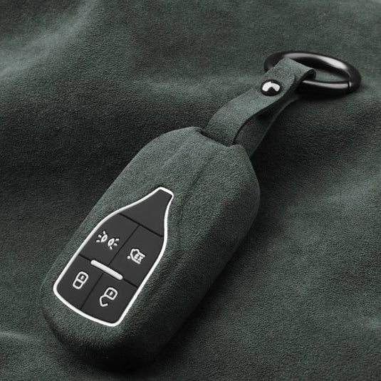 Luxury Suede Key Fob Case for Maserati Levante, MC20, Ghibli, Quattroporte 2014-2022 – Skin-Friendly, Durable & Stain-Resistant