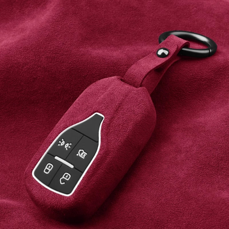 Load image into Gallery viewer, Luxury Suede Key Fob Case for Maserati Levante, MC20, Ghibli, Quattroporte 2014-2022 – Skin-Friendly, Durable &amp; Stain-Resistant
