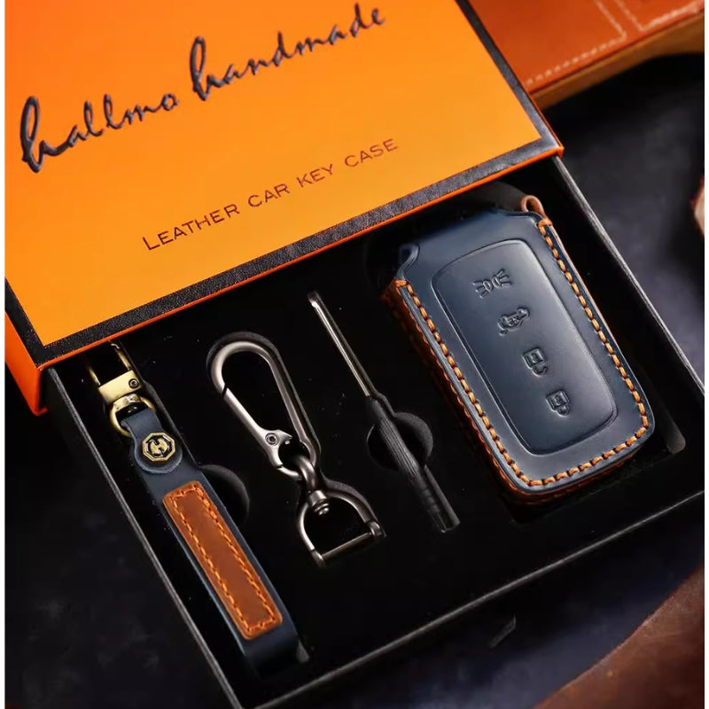 Load image into Gallery viewer, Luxury Genuine Leather Key Fob Case for Maserati Levante, MC20, Ghibli, Quattroporte 2014-2022 – Shockproof, Handcrafted &amp; Gift-Ready

