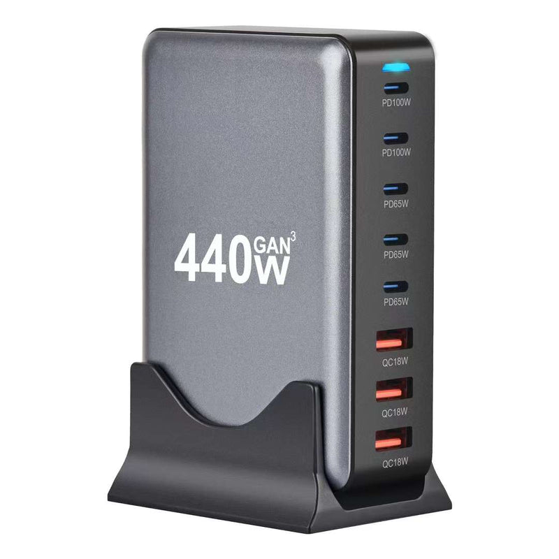 Load image into Gallery viewer, [440W GaN][SAA Approved] Universal Phone Tablet Laptop MaxBook PD+QC 8 Port USB Type-C Wall Charger Desktop Home Office Charging Station Power Adapter (AU Plug) - Polar Tech Australia
