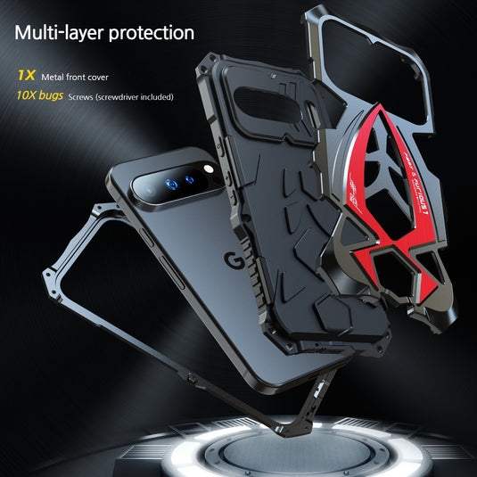 [Military-Grade Protection] [Metal Frame Bumper] Google Pixel 10/Pro - Heavy Duty Shockproof Series Phone Case