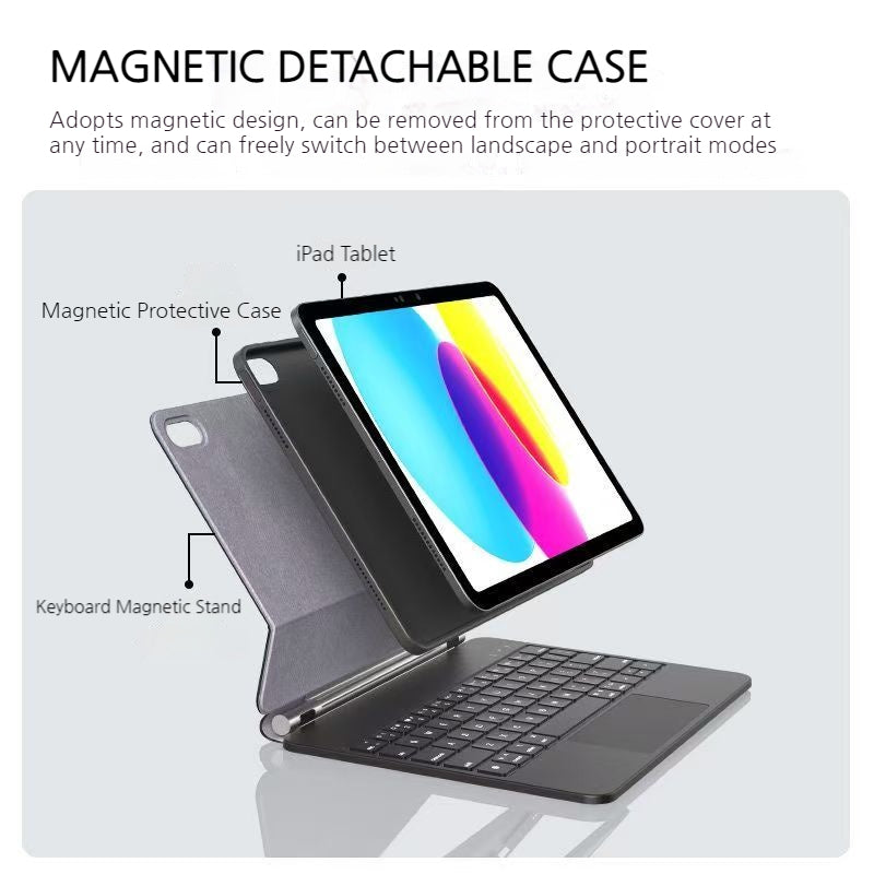 Load image into Gallery viewer, [Detachable] Apple iPad 10.9/11'' 10/11th Gen (2022/2025) Magnetic Magic Touchpad Wireless Bluetooth Keyboard - i-Station Mobile Phone &amp; Electronic Device Repair and Accessories
