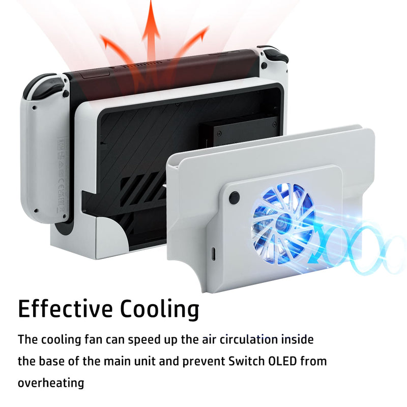 Load image into Gallery viewer, Nintendo Switch OLED Dock Cooling Fan with Game Card Storage - Polar Tech Australia
