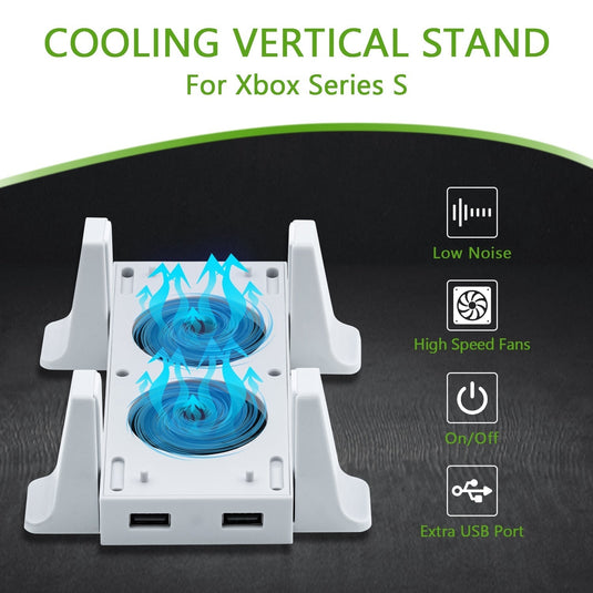 Xbox Series S Console Cooling Dual Fan Vertical Stand Base - Polar Tech Australia